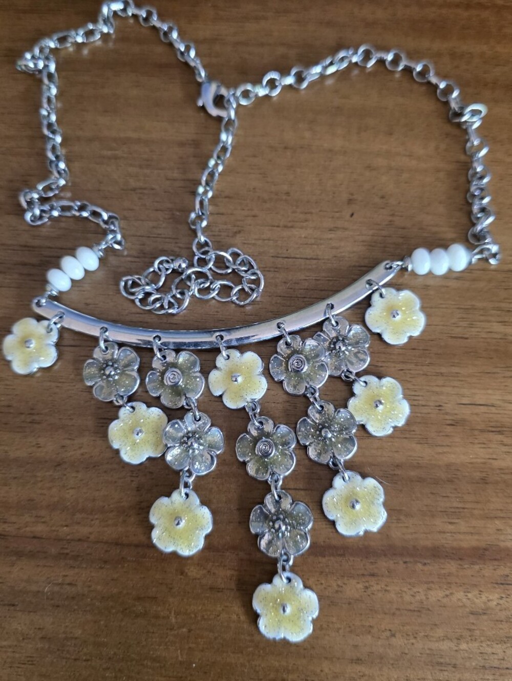 Yellow Floral Statement Necklace Whimsical · Ethereal · Delicate · Dreamy